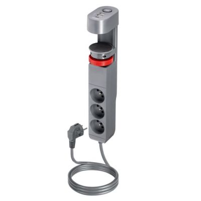 Przedłużacz biurkowy 3-krotny 2P+Z  2xUSB+1 typu C 1,5m ORNO (PS-5/G/1,5M)